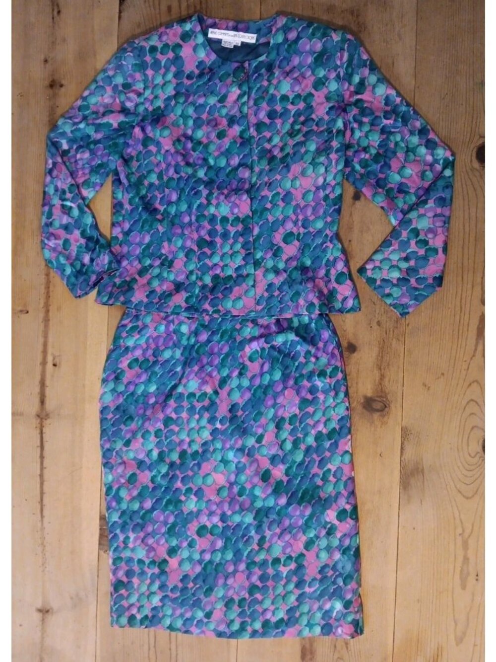 Umi Collections by Anne Crimmins 100% Silk Outfit Set Women 10 Blouse Skirt